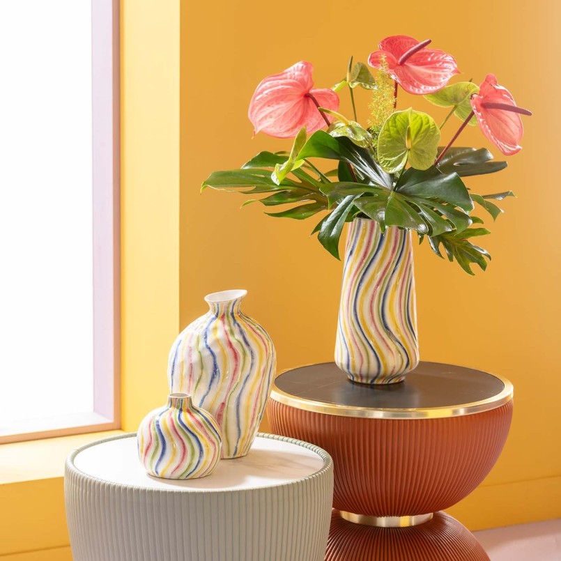 White stoneware vase - Rivers - Kare Design