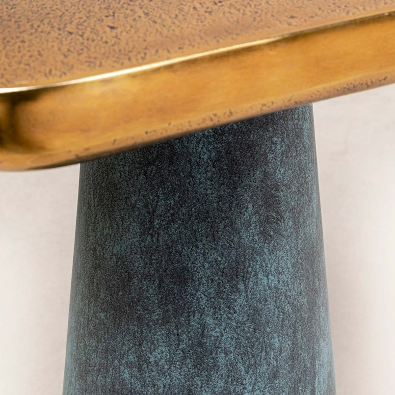 Hedendaagse gouden en blauwe bijzettafel - Cora - Kare Design