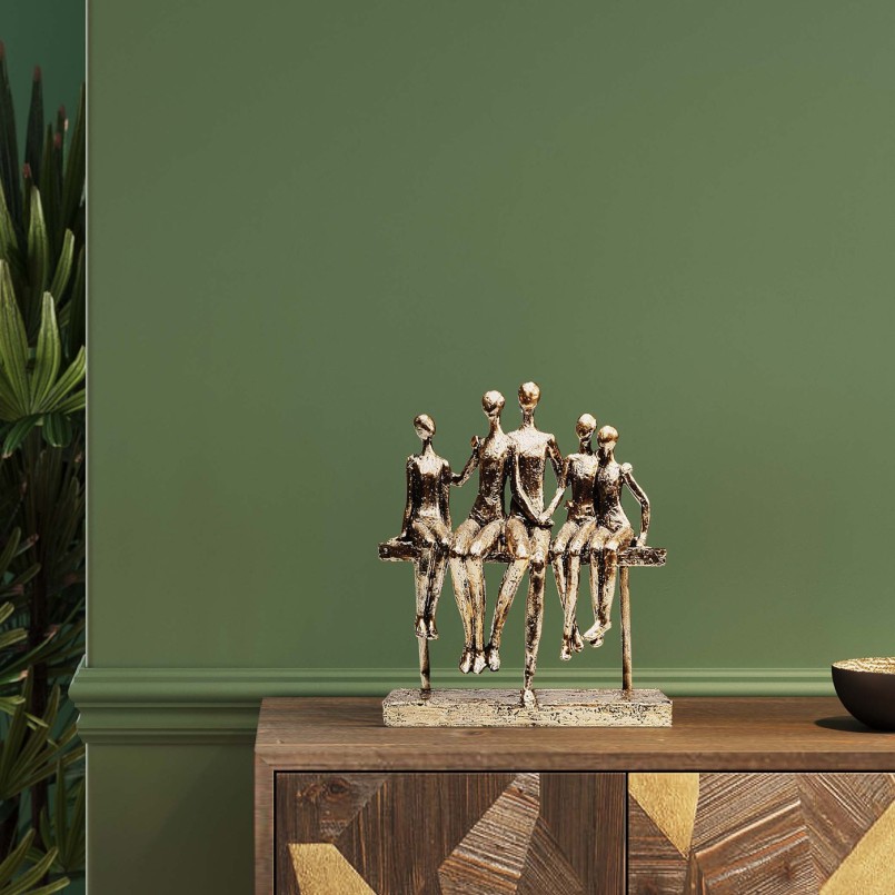 Family decoration sitting on a bronze polyresin bench - Kare Design