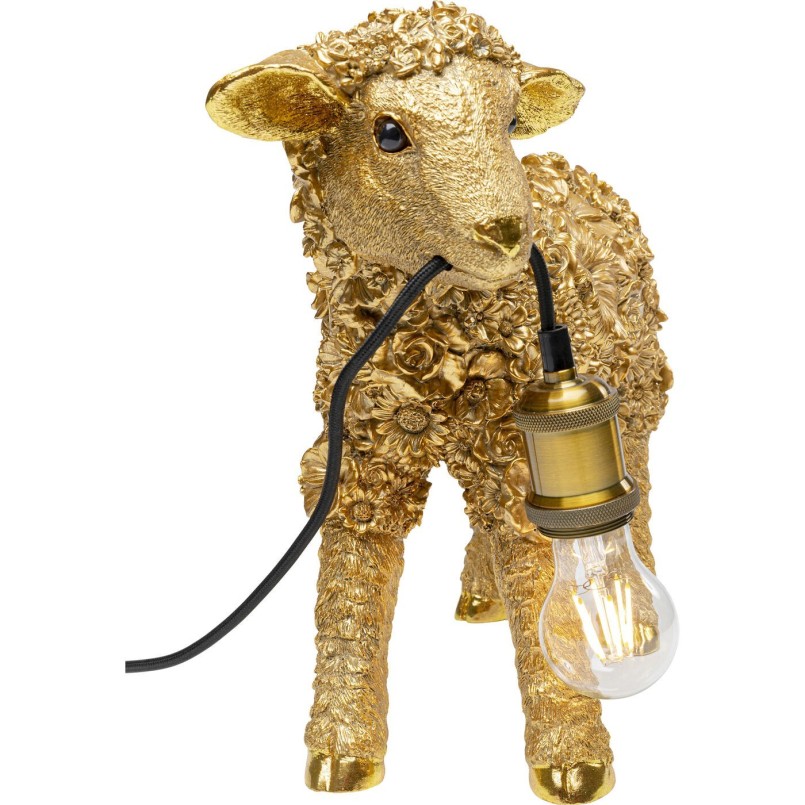Golden sheep lamp with flowers - Animal - Kare Design