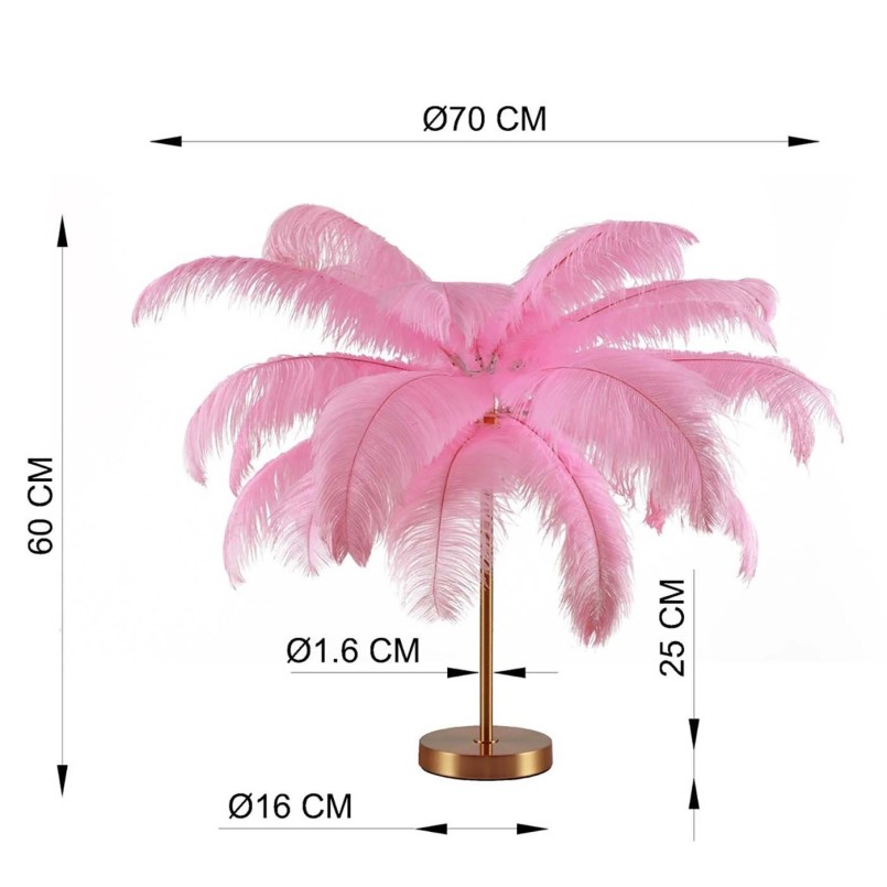 Pink feather table lamp - Kare Design