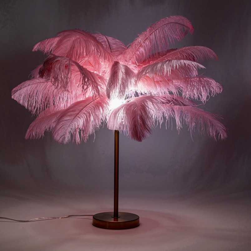Roze veren tafellamp - Kare Design