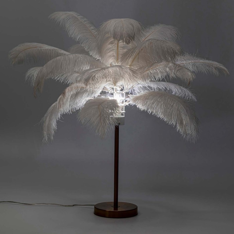 White feather table lamp 60cm Kare Design