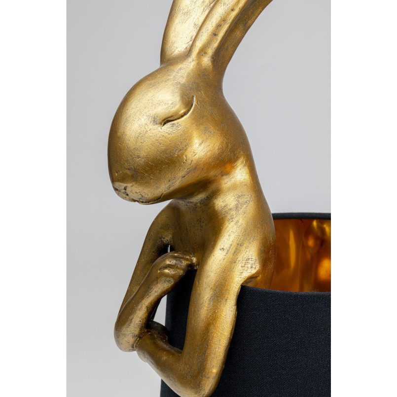 Gouden konijn tafellamp met zwarte kap - Animal - Kare Design