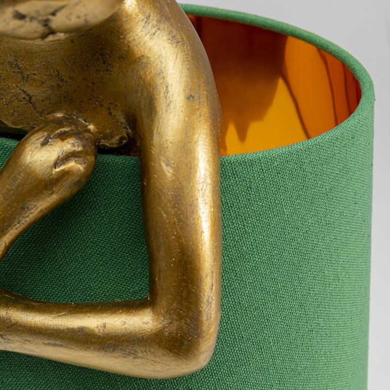 Gouden konijn tafellamp met groene kap - Animal - Kare Design