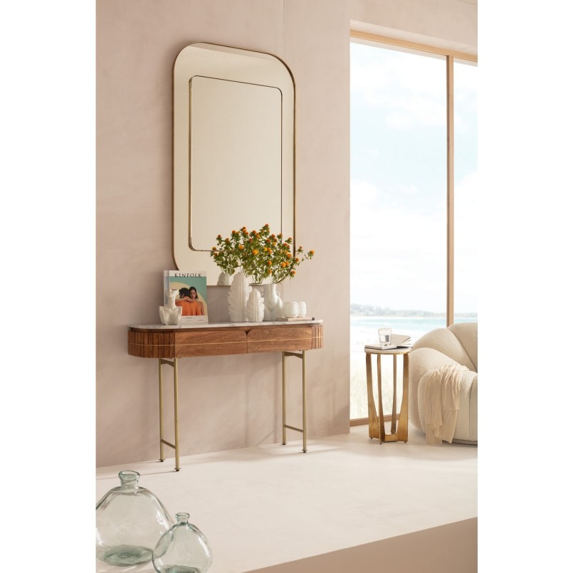 Console van massief mango en wit marmer - Grace - Kare Design