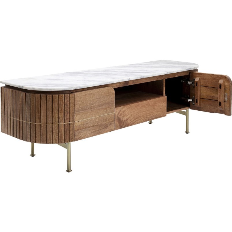 Houten TV-meubel met marmeren blad - Grace - Kare Design