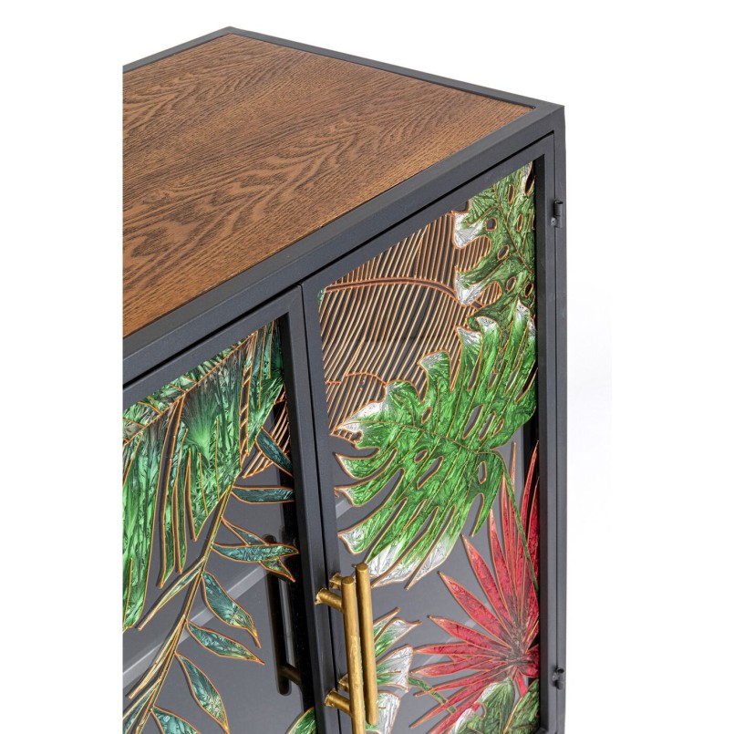 Glasdeur dressoir met tropische bladeren - Jungle - Kare Design