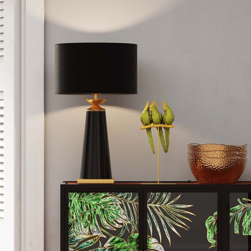 Glasdeur dressoir met tropische bladeren - Jungle - Kare Design