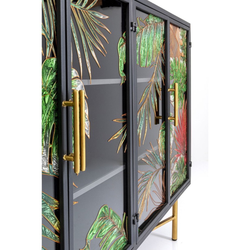 Glasdeur dressoir met tropische bladeren - Jungle - Kare Design