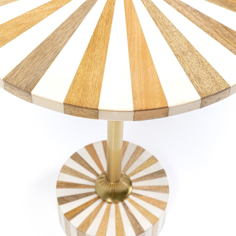 Ronde witte en gouden bijzettafel - Domero Cirque - Kare Design