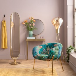 Mirror on retro gold stand - Curve - Kare Design
