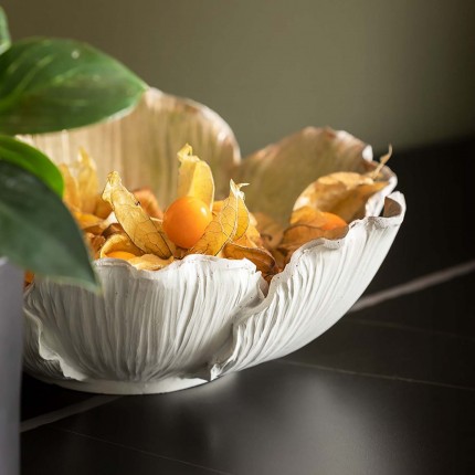 Serveerschaal bloem wit en goud Ø20cm Kare Design