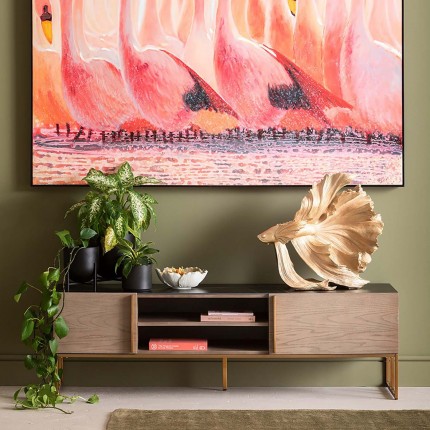 Serveerschaal bloem wit en goud Ø20cm Kare Design
