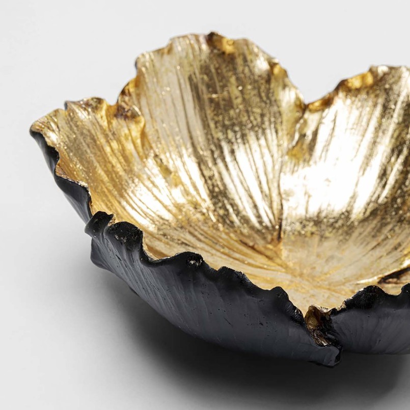 Gouden en zwarte bloemenschaal - Kare Design