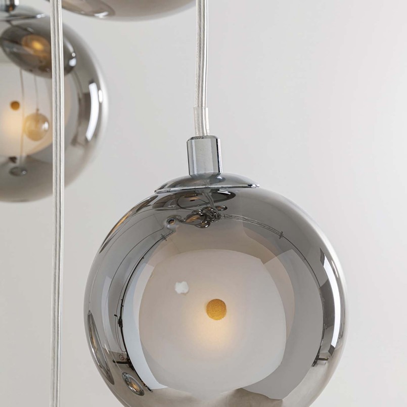 Chromium-plated hanging lamp with glass globes - Symphony - Kare Design