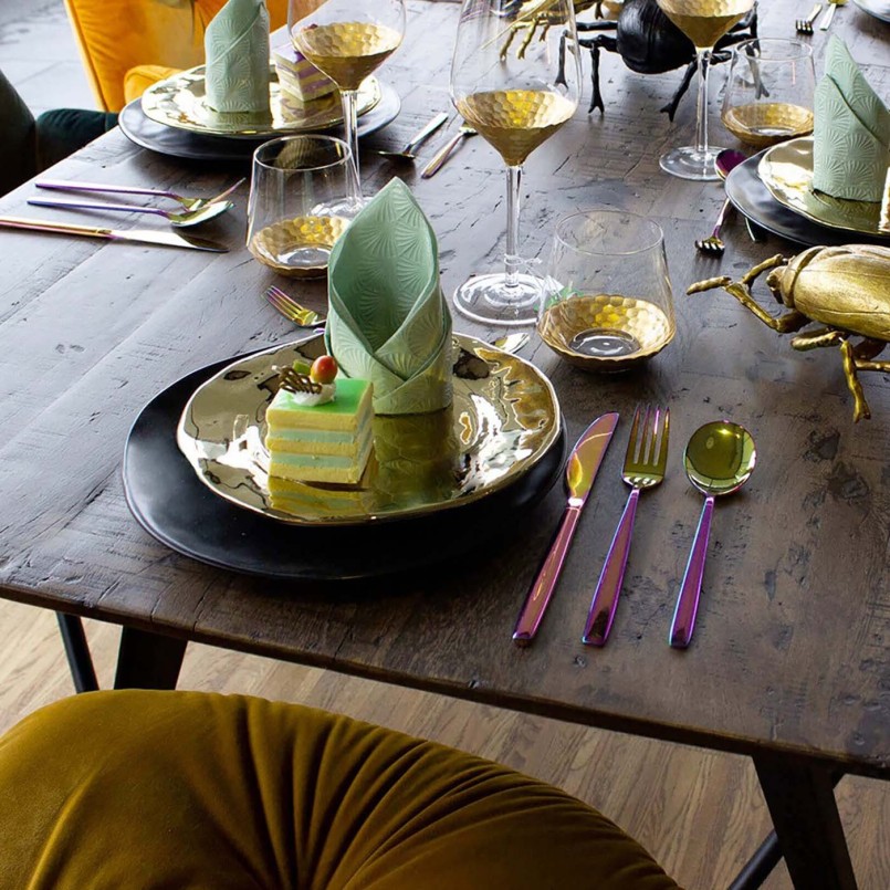 Gouden waterglas - Gobi - Kare ontwerp