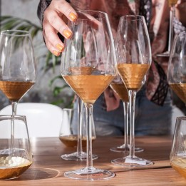 Golden red wine glasses - Gobi - Kare Design