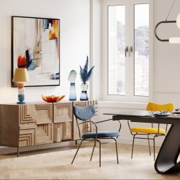 Abstract blauw schilderij - Visione - Kare Design