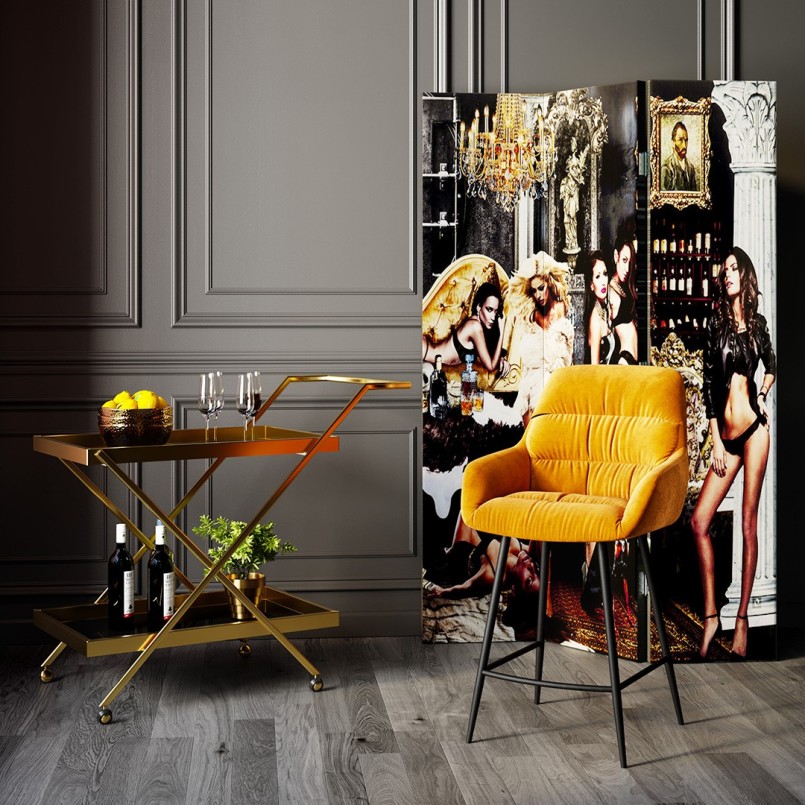 Gouden Rechthoekige Serveertafel - Casino - Kare Design