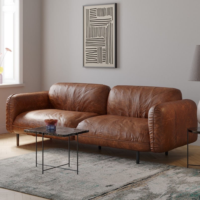 Zwarte lijnen op beige achtergrond - Artistieke lijnen - Kare Design