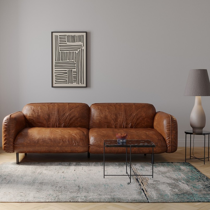 Zwarte lijnen op beige achtergrond - Artistieke lijnen - Kare Design