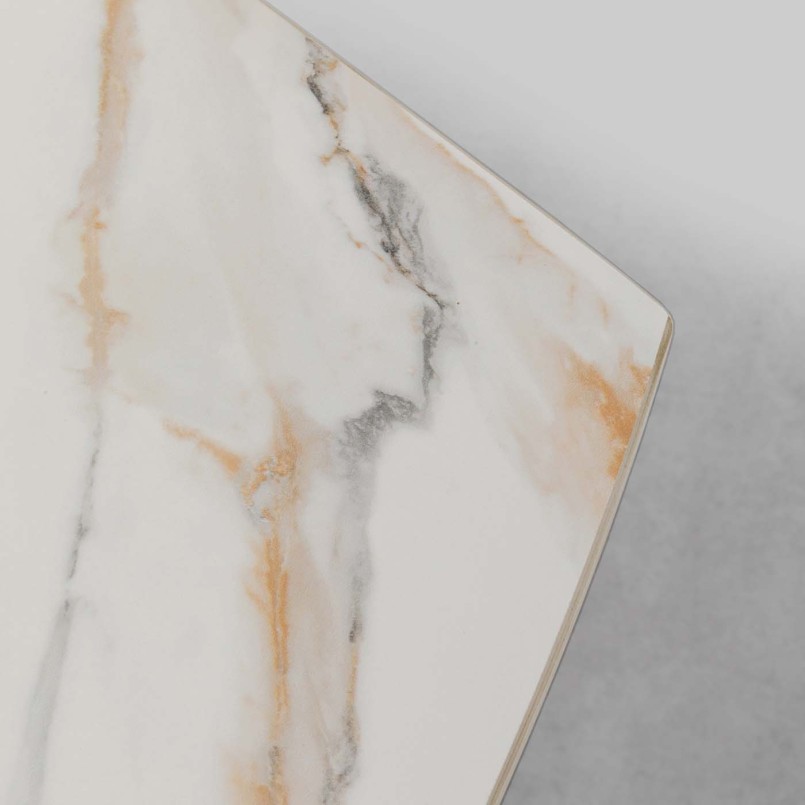 Eigentijdse witte steengoed uitschuifbare tafel - Twist - Kare Design