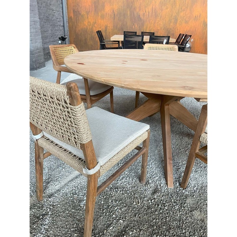 Ronde houten tuintafel - Java - Gescova