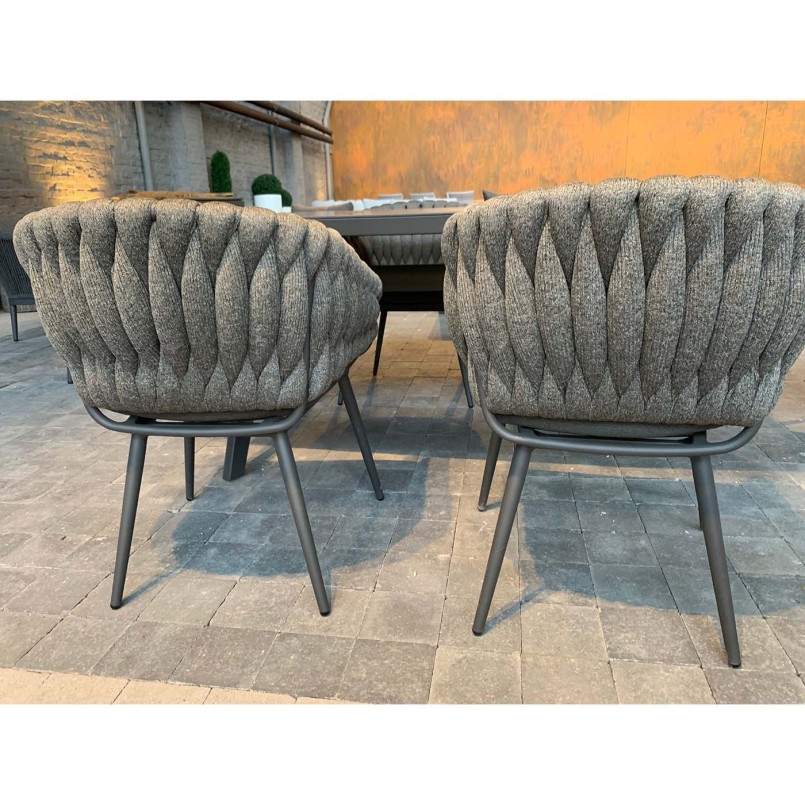 Charcoal gray aluminum garden chair - Vigo - Gescova
