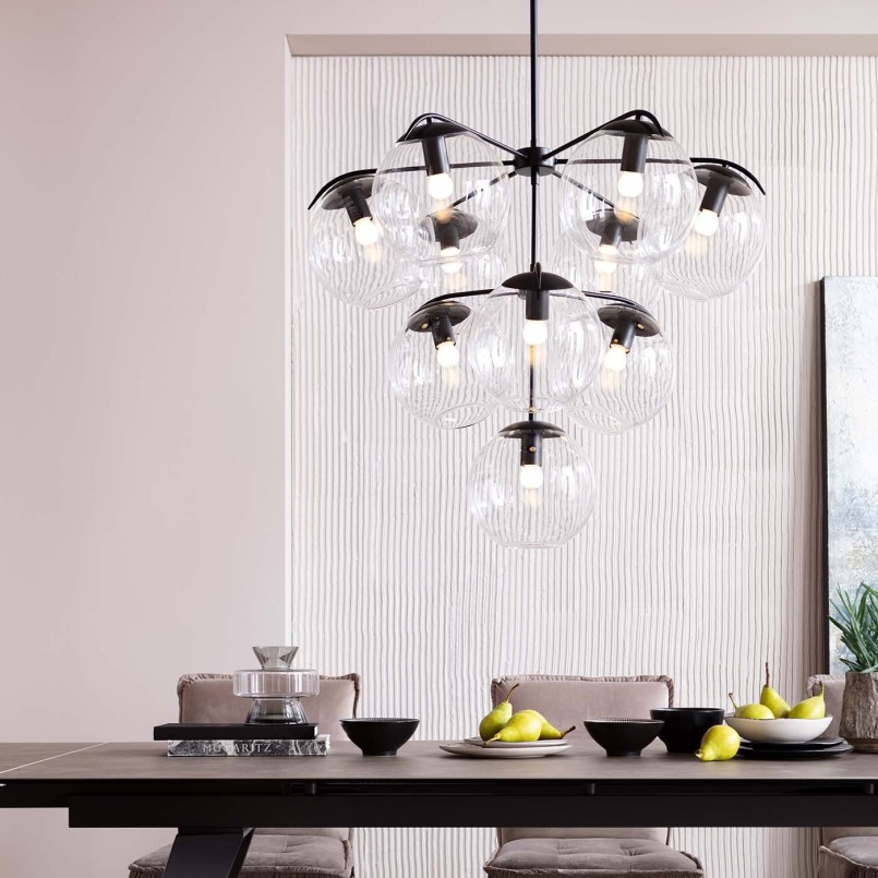 Black industrial suspension lamp - Lasmina - Kare Design