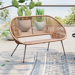 Bruin en zwart tuinbankje - Acapulco - Kare Design