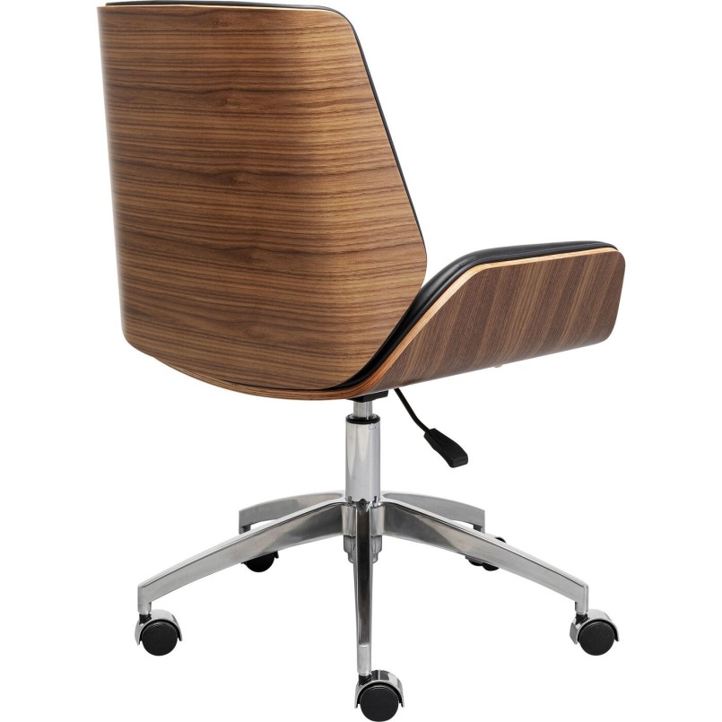 Zwarte draaistoel met wielen - Rouven - Kare Design