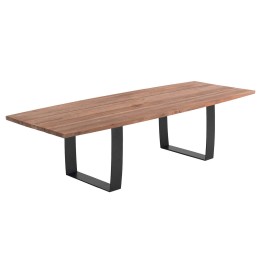 Tuintafel van staal en hergebruikt teakhout - Fanny - Gescova