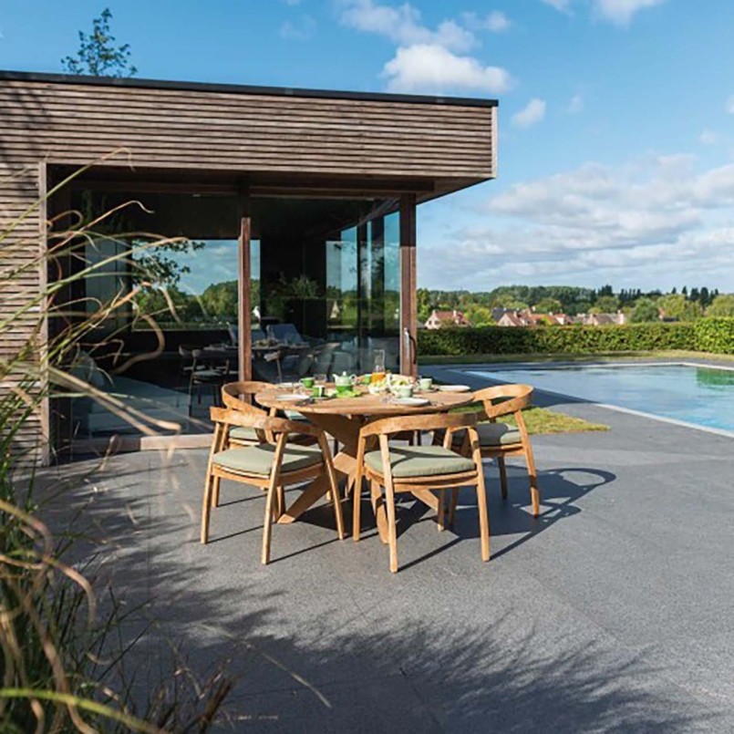 Ronde houten tuintafel - Java - Gescova
