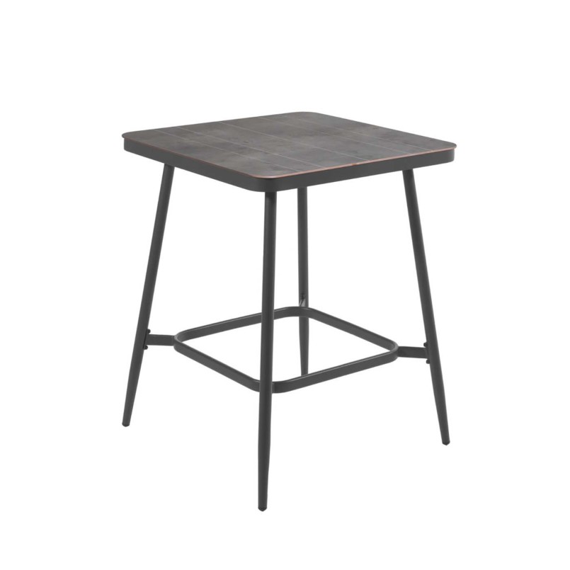 Vierkante tuintafel houtskoolgrijs - Bazel - Gescova