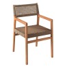 Tuinstoel van teak en bruin touw - Luna - Gescova