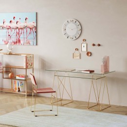 Gold-plated steel desk trestle - Polar - Kare Design