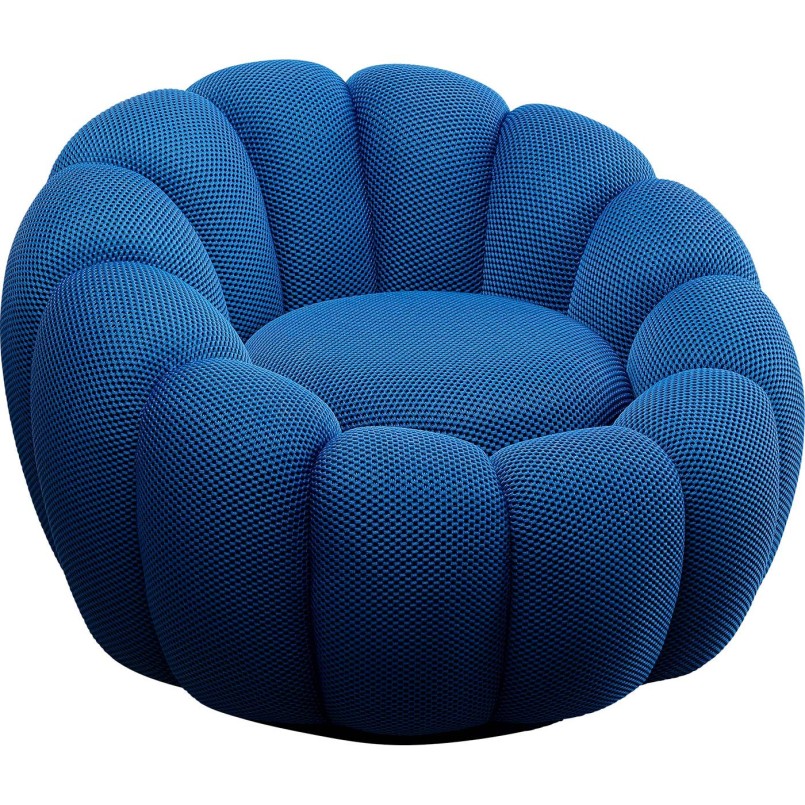 Blue swivel armchair - Peppo Bloom - Kare Design