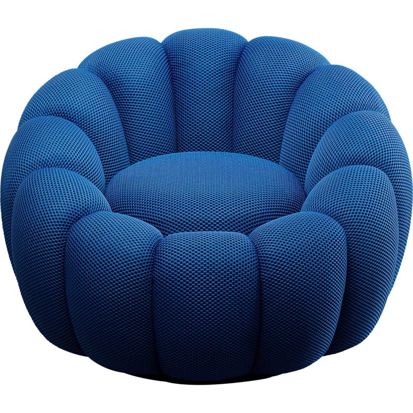 Blue swivel armchair - Peppo Bloom - Kare Design