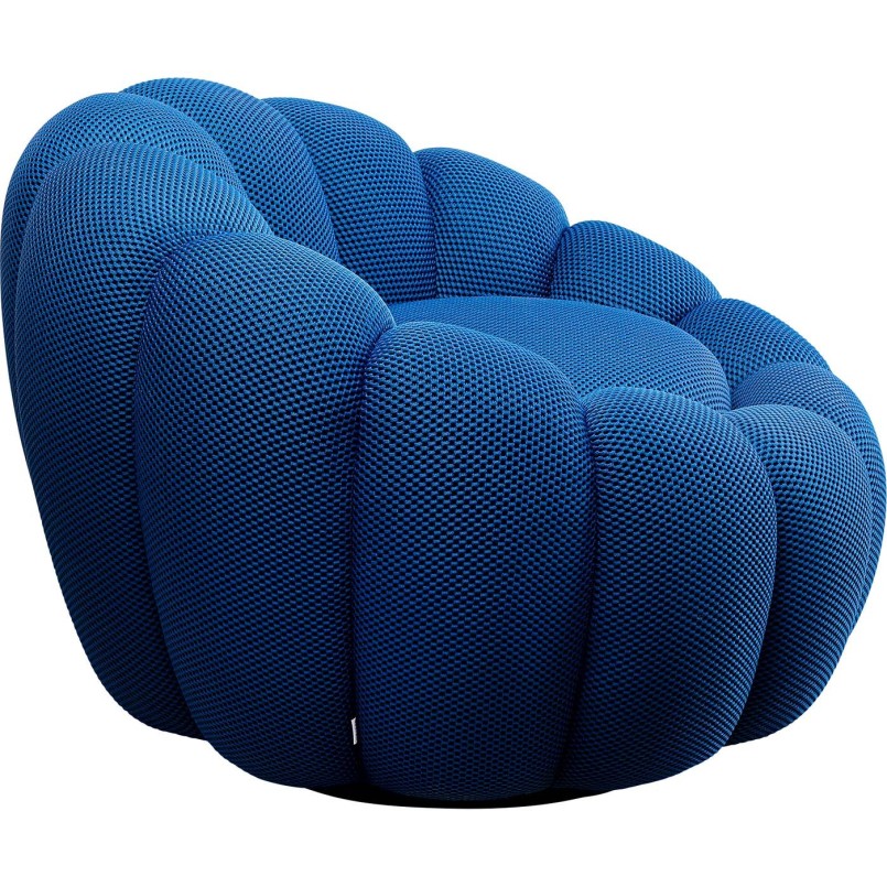 Blue swivel armchair - Peppo Bloom - Kare Design