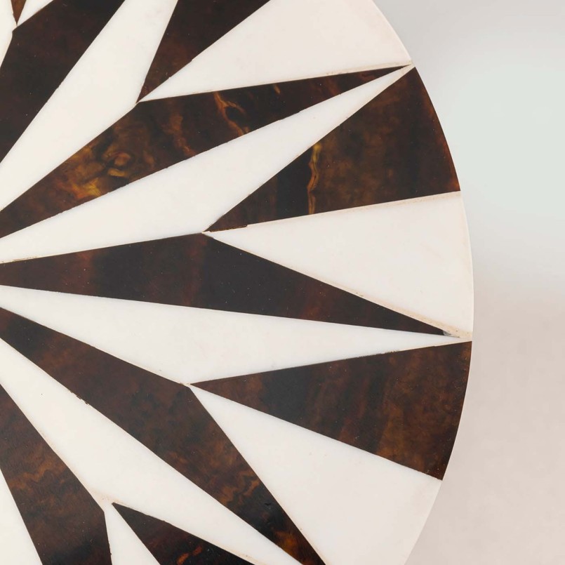 Rond bruin en wit bijzettafeltje - Domero Star - Kare Design