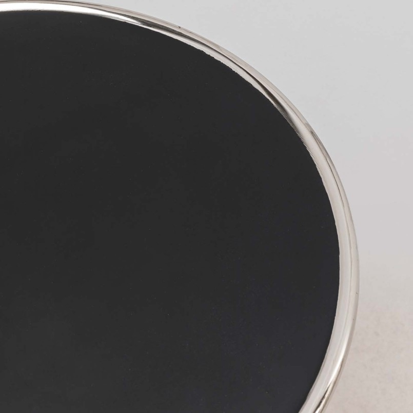 Zilver en zwart aluminium bijzettafeltje - Spacey - Kare Design