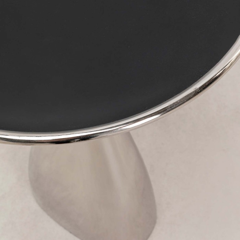 Zilver en zwart aluminium bijzettafeltje - Spacey - Kare Design