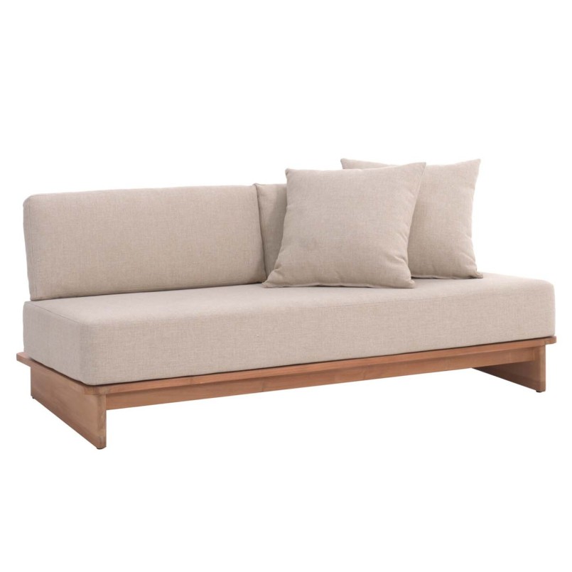 Tuinbank in beige stof en teak - Djerba - Gescova