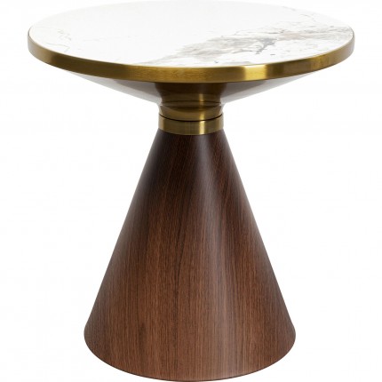 Bijzettafel Cono Ø50cm keramiek walnoot Kare Design
