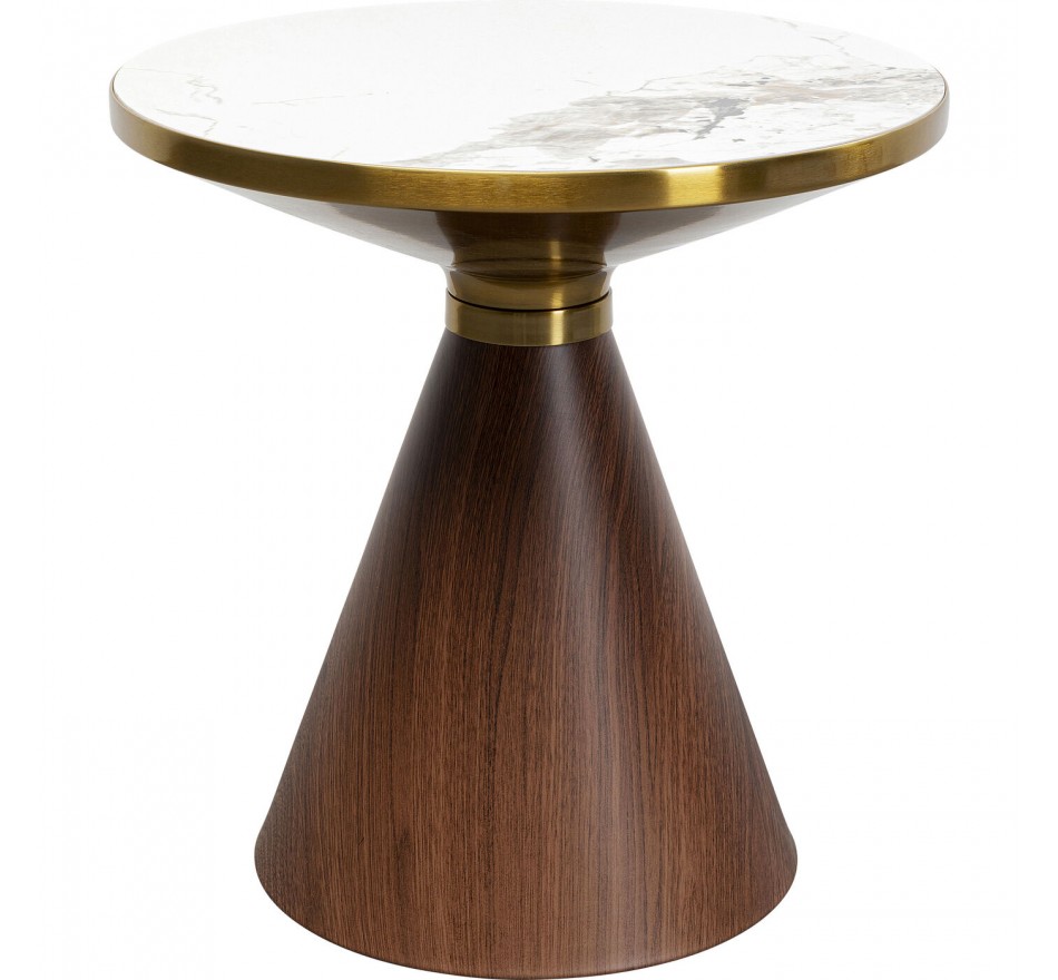 Side Table Cono Ø50cm ceramic walnut Kare Design