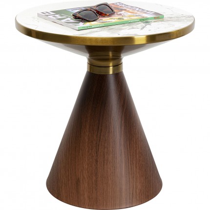 Bijzettafel Cono Ø50cm keramiek walnoot Kare Design