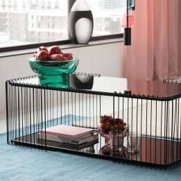 Coffee table in black steel and glass - Wire Double - Kare Design