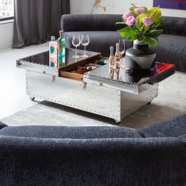 Silver bar table on castors - Vegas - Kare Design