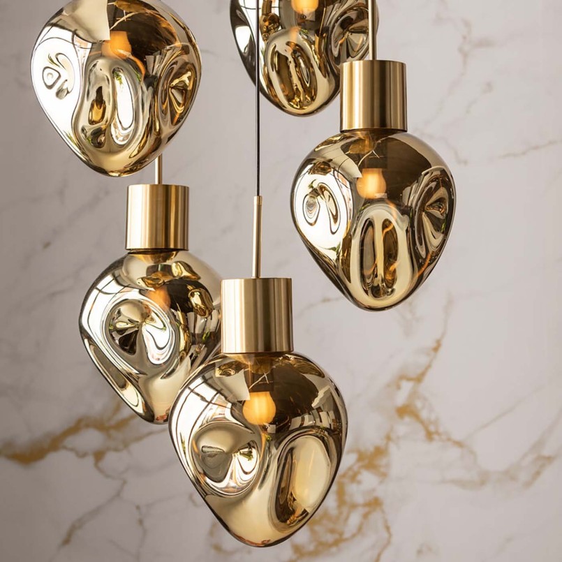 Gouden glazen hanglamp - Supernova - Kare Design